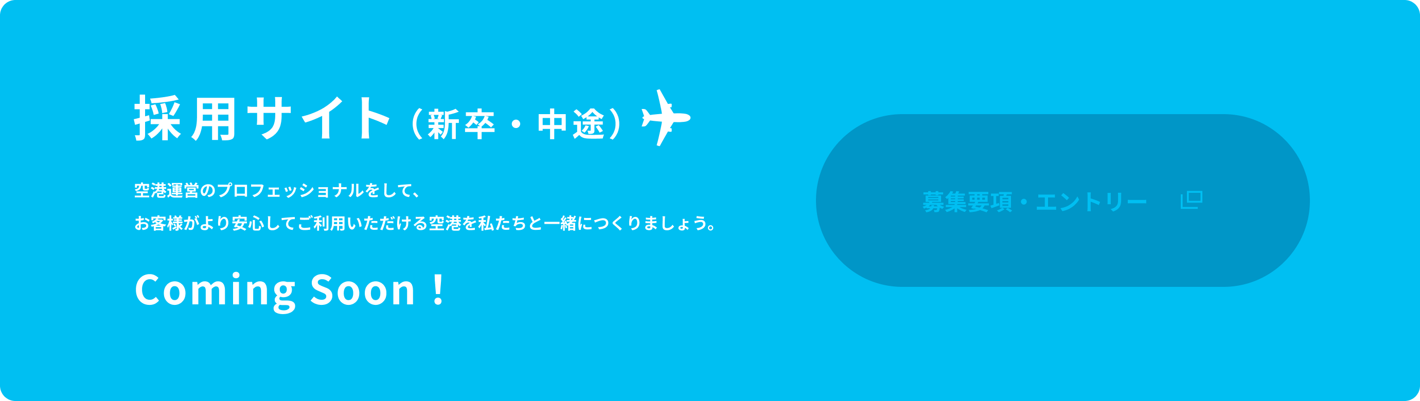 採用サイト（新卒・中途）空港内のさまざまなフィールドで活躍している先輩たちの担当業務や入社動機などをご紹介。